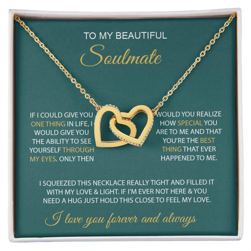 To My Beautiful Soulmate | Interlocking Hearts necklace