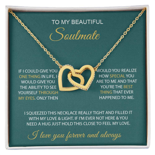 To My Beautiful Soulmate | Interlocking Hearts necklace