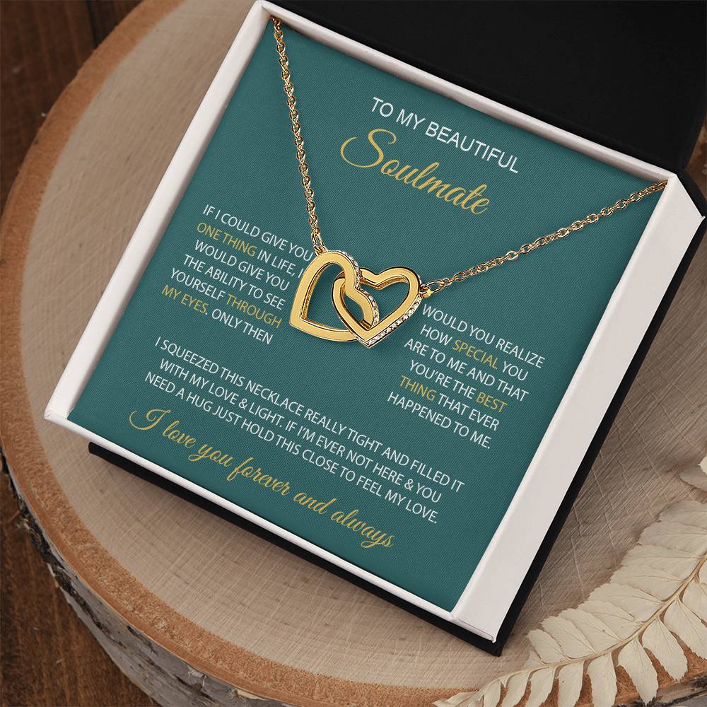 To My Beautiful Soulmate | Interlocking Hearts necklace