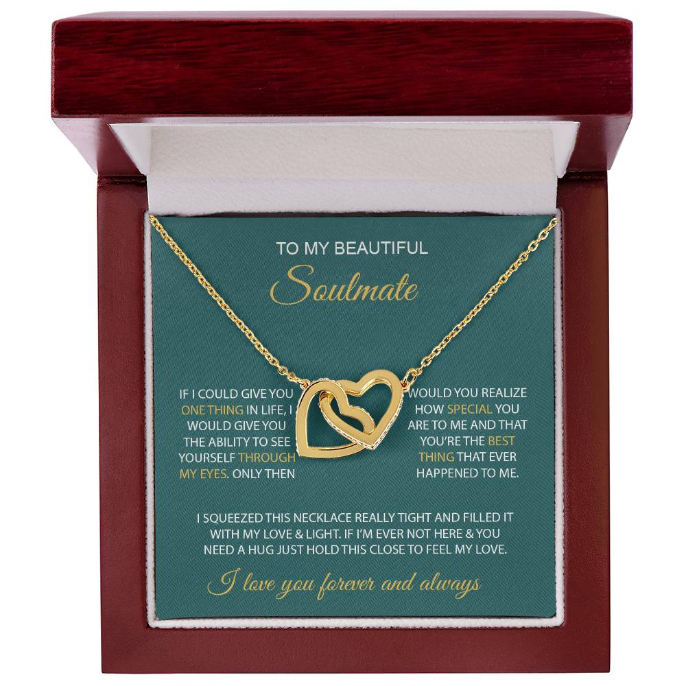 To My Beautiful Soulmate | Interlocking Hearts necklace
