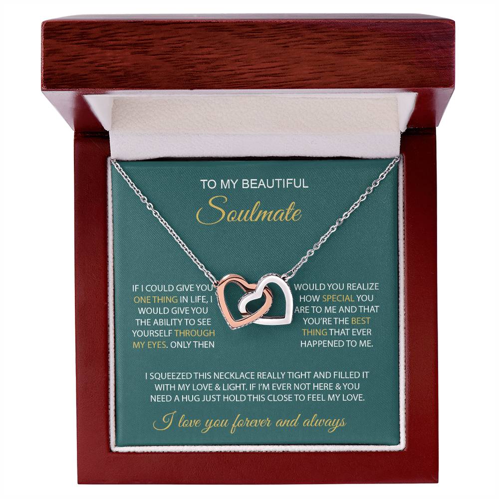 To My Beautiful Soulmate | Interlocking Hearts necklace